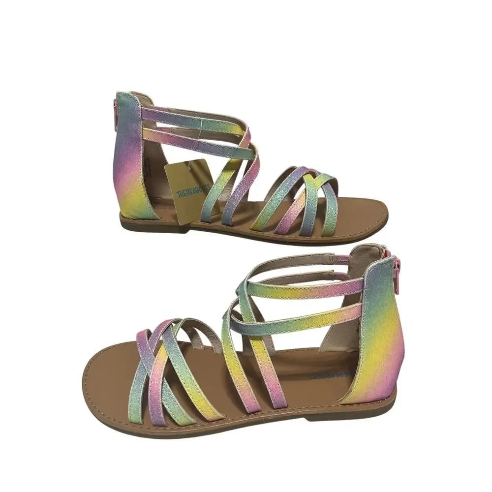 Thereabouts Girls Rainbow Gladiator Sandals Size 5  NWT